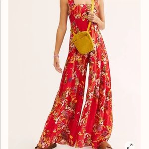 FREE PEOPLE ALOHA WIDE LEG FLARE JUMPSUIT